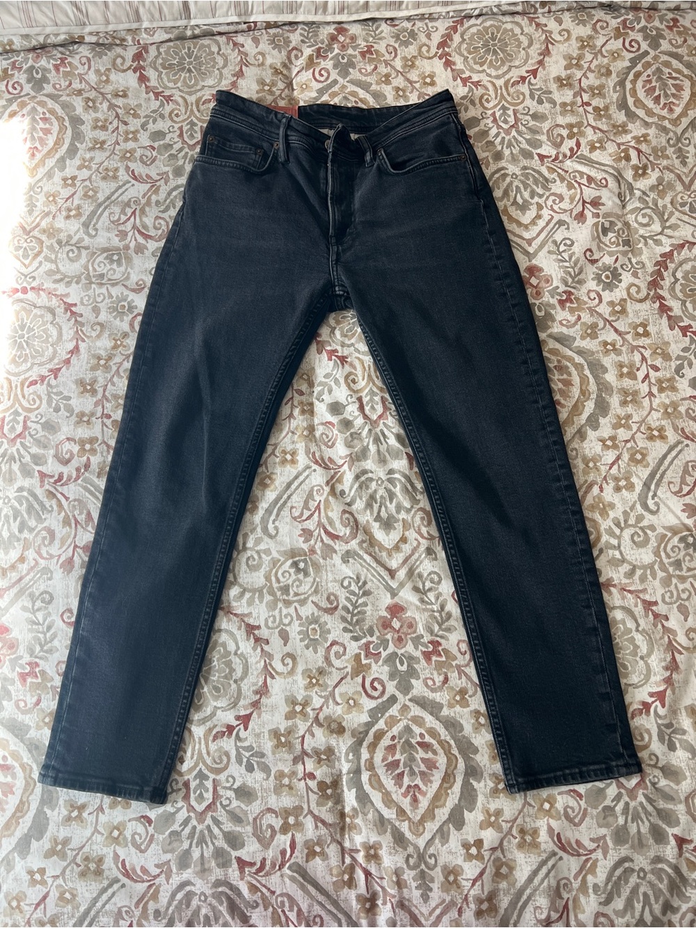 Acne Slim Straight Black Jeans
